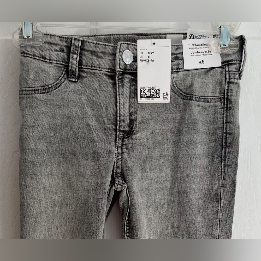 Girls H&M Black Flare Leg Jeans, Size 8 NWT
